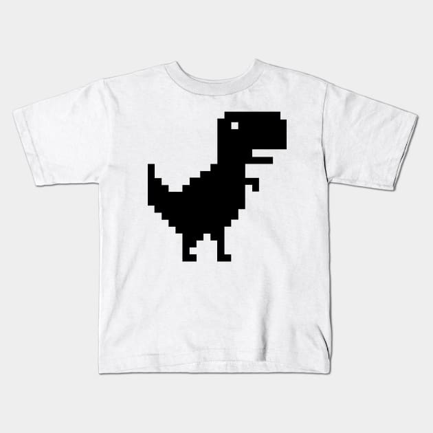 Pixel Dinosaur, No Internet Connection Kids T-Shirt by JK Mercha